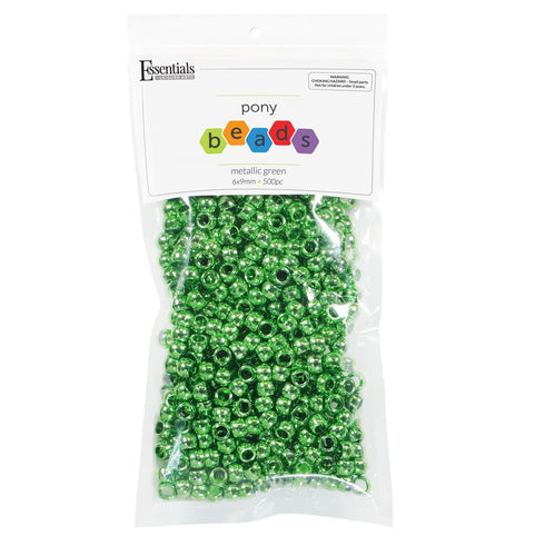 Metallic Green Pony Beads